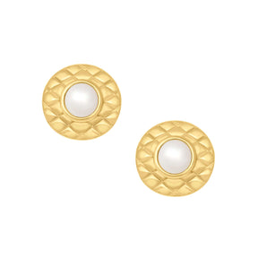 Bohomoon Stainless Steel Diana Pearl Stud Earrings