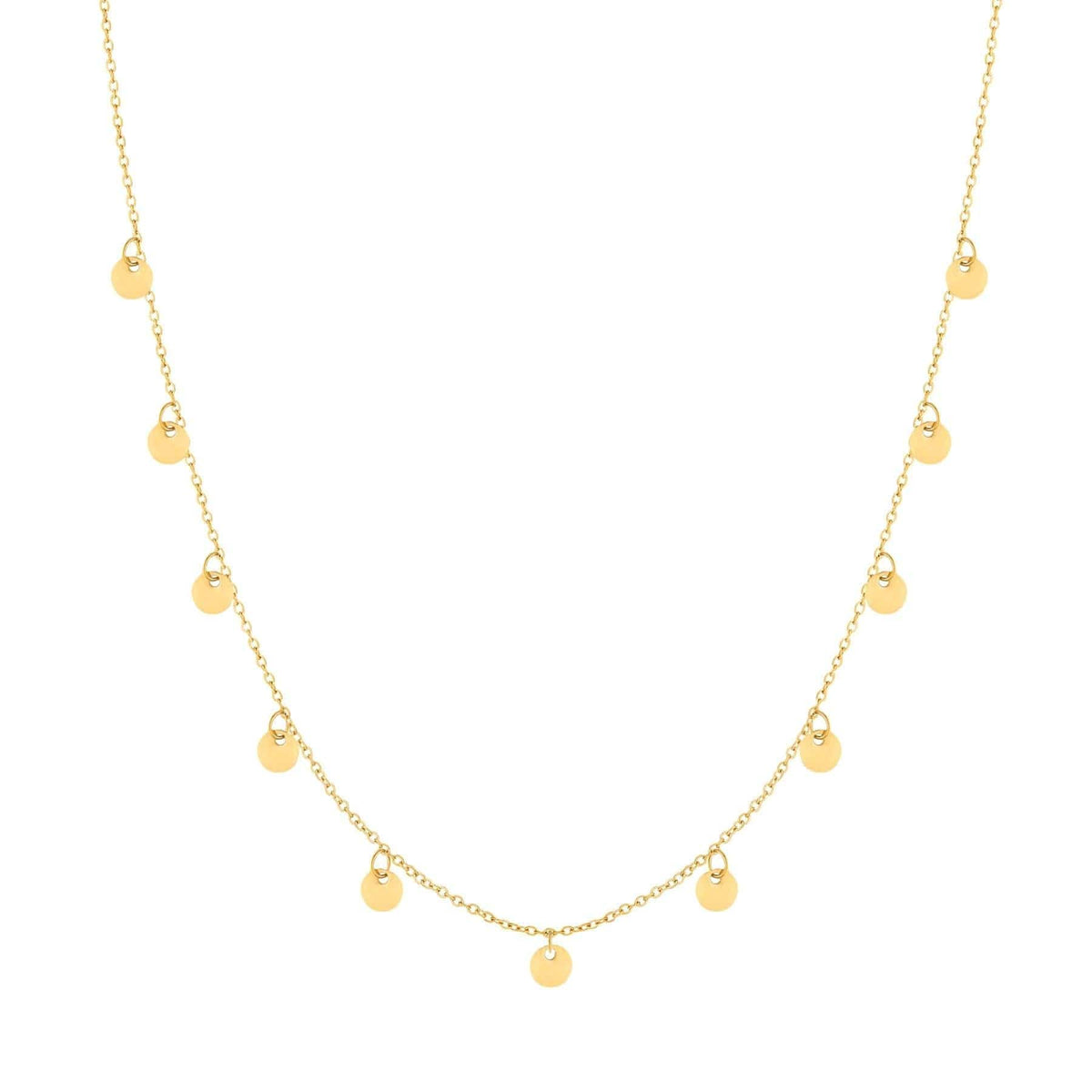 BohoMoon Stainless Steel Disc Necklace Gold