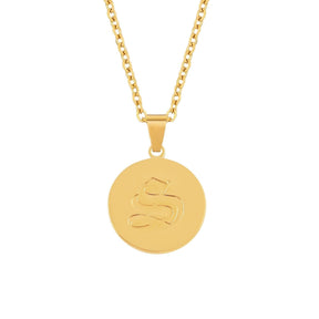 BohoMoon Stainless Steel Dolce Initial Necklace Gold / A