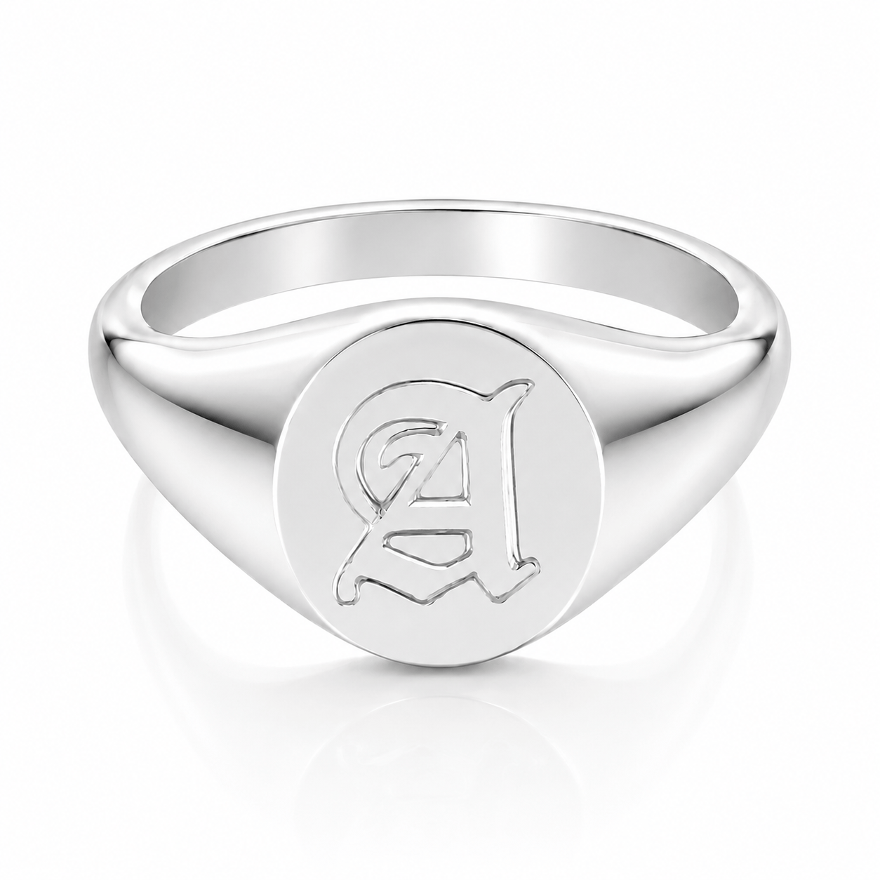 Bohomoon Stainless Steel Dolce Initial Signet Ring Silver