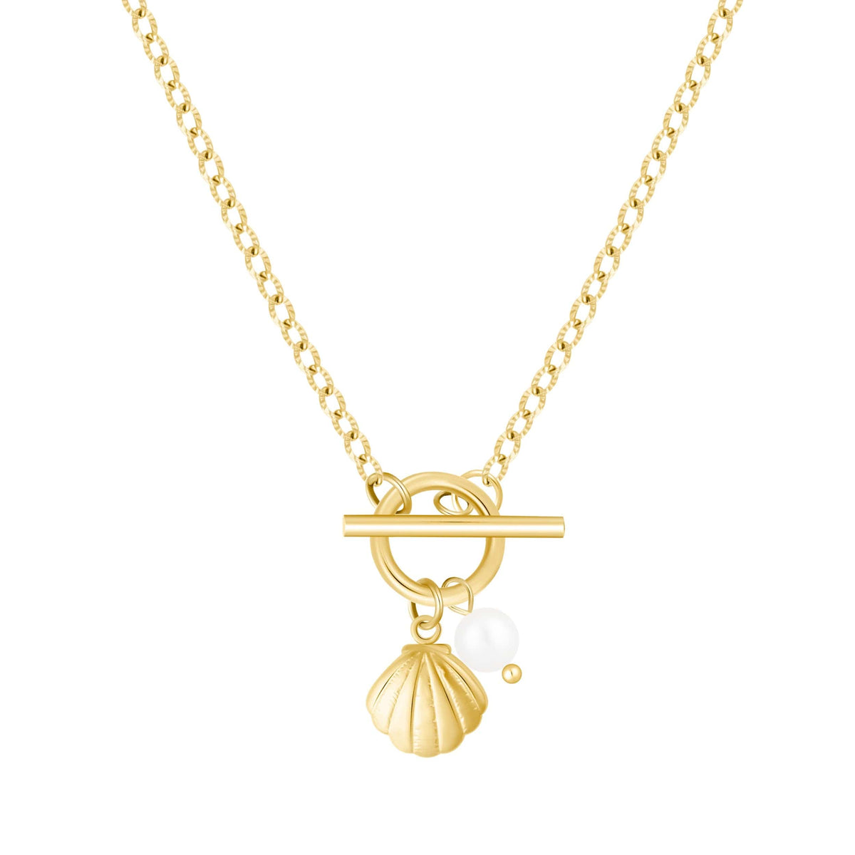 Bohomoon Stainless Steel Drift Pearl TBar Necklace