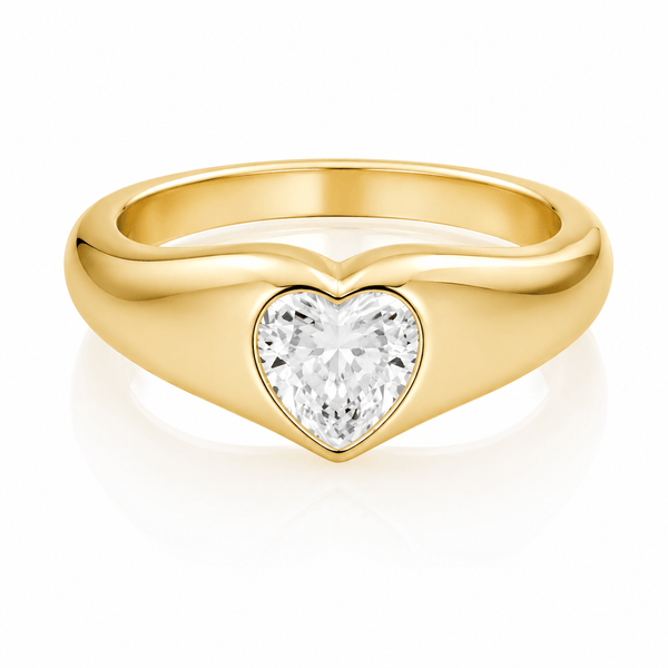 Bohomoon Stainless Steel Duchess Heart Pinky Ring