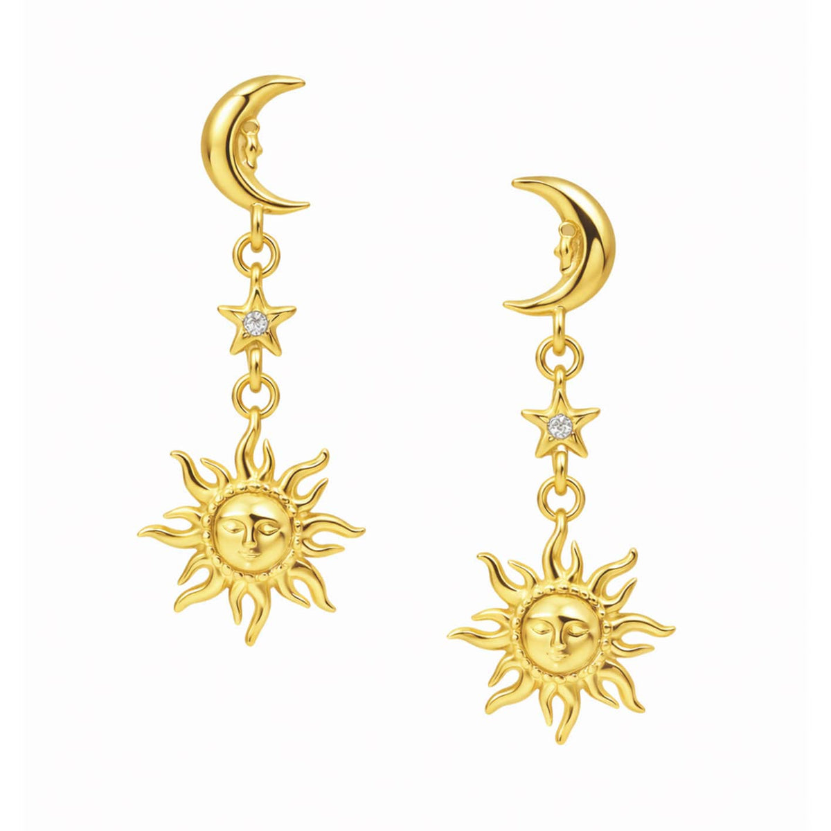 Bohomoon Stainless Steel Eclipse Sun & Moon Earrings