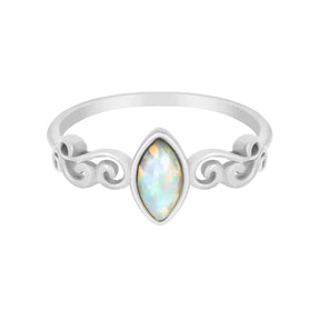 BohoMoon Stainless Steel Elodie Opal Ring Silver / US 6 / UK L / EUR 51 (small)