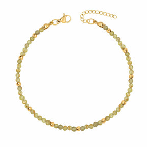 BohoMoon Stainless Steel Elsie Peridot Anklet Gold