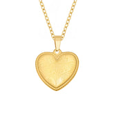 BohoMoon Stainless Steel Engraved Heart Necklace Gold