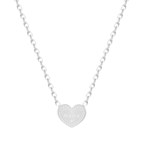 Bohomoon Stainless Steel Engraved Mama Heart Necklace