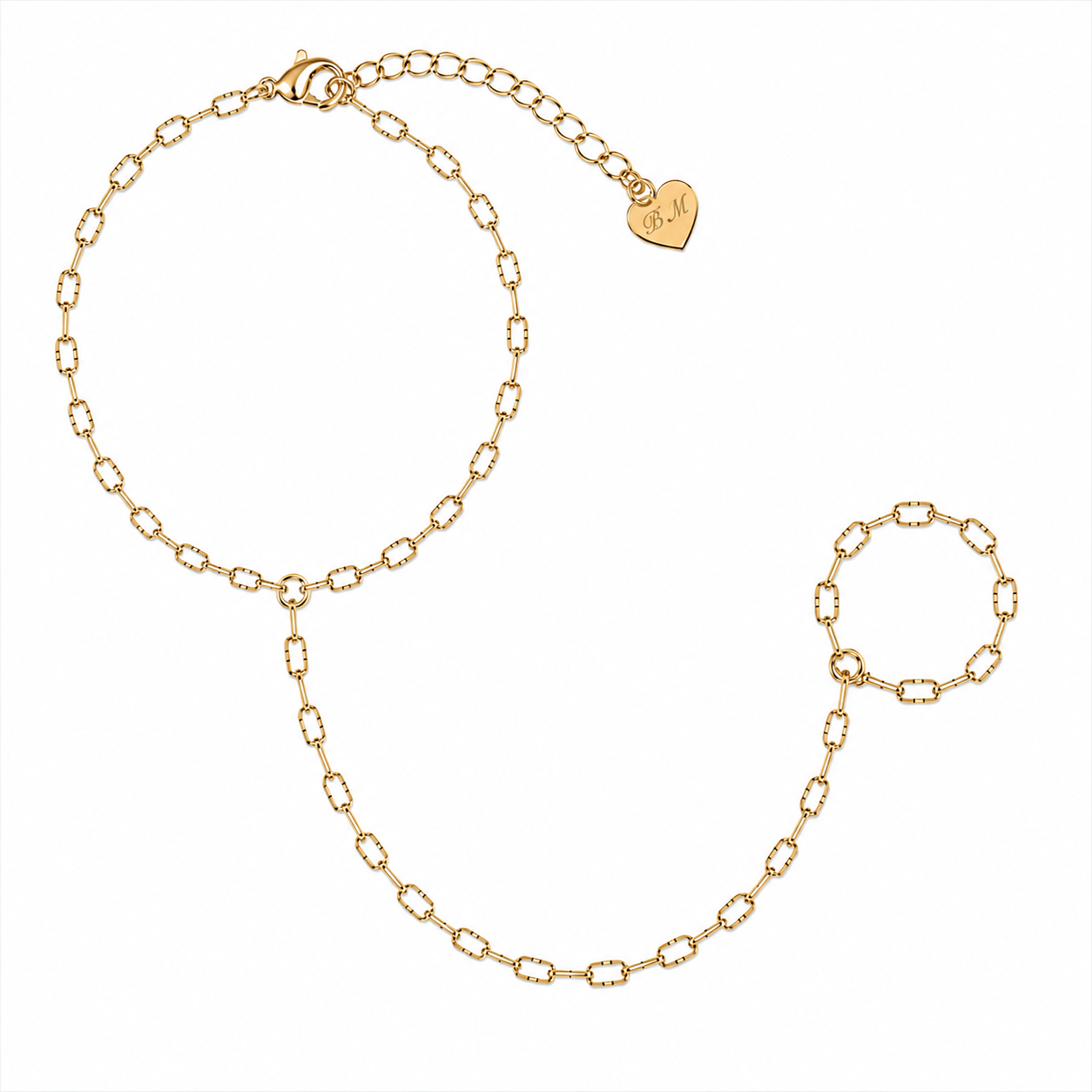 Bohomoon Stainless Steel Enzo Hand Chain Bracelet