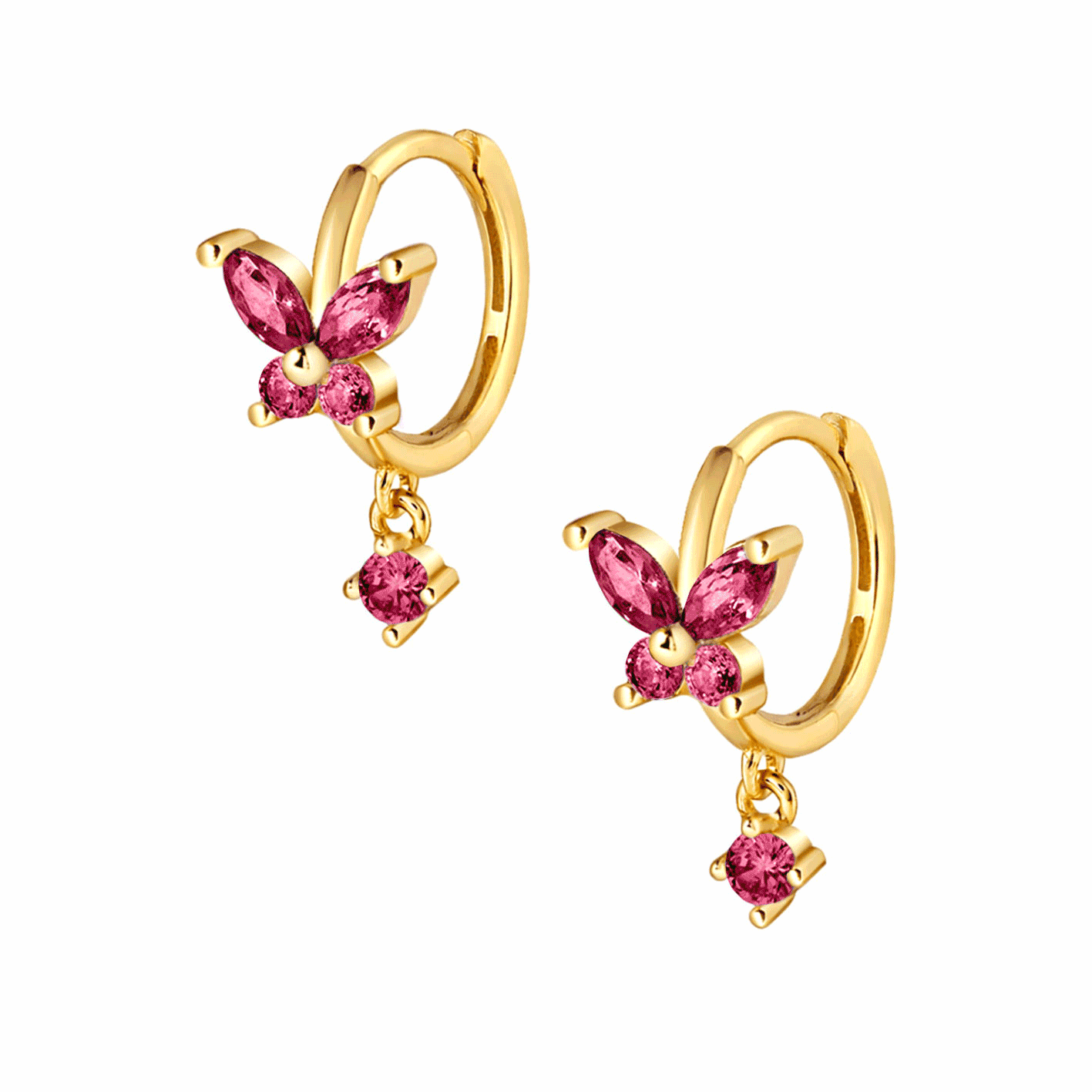 Bohomoon Stainless Steel Evelyn Butterfly Hoop Earrings