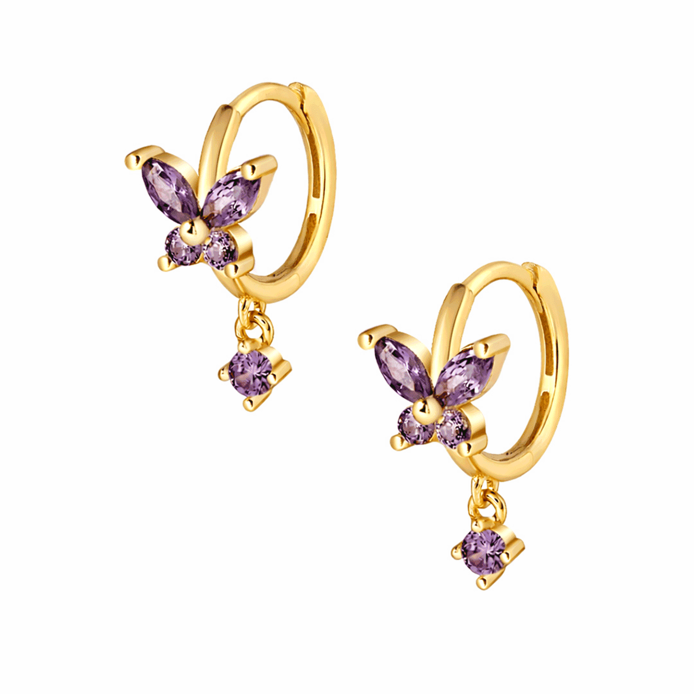 Bohomoon Stainless Steel Evelyn Butterfly Hoop Earrings