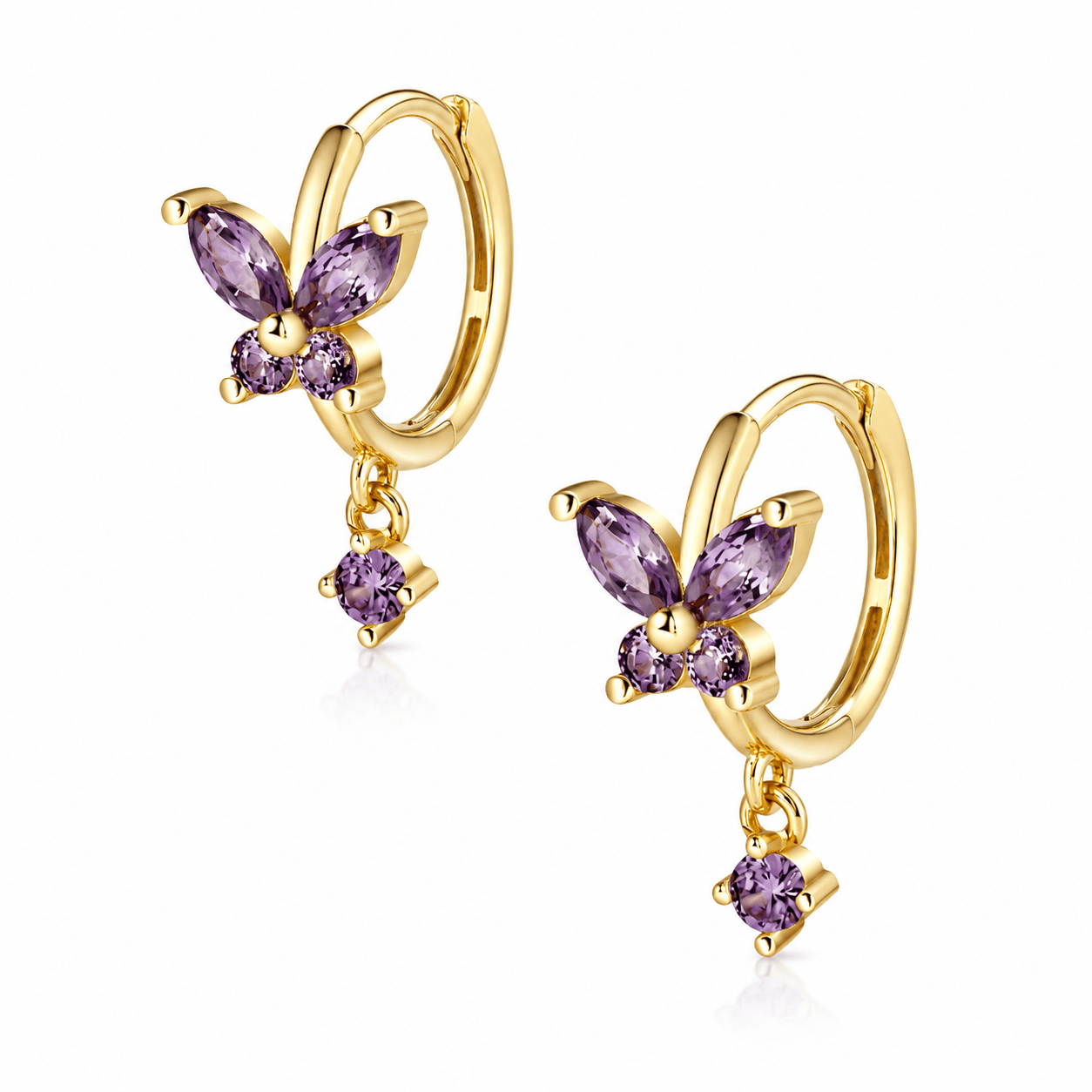Bohomoon Stainless Steel Evelyn Butterfly Hoop Earrings