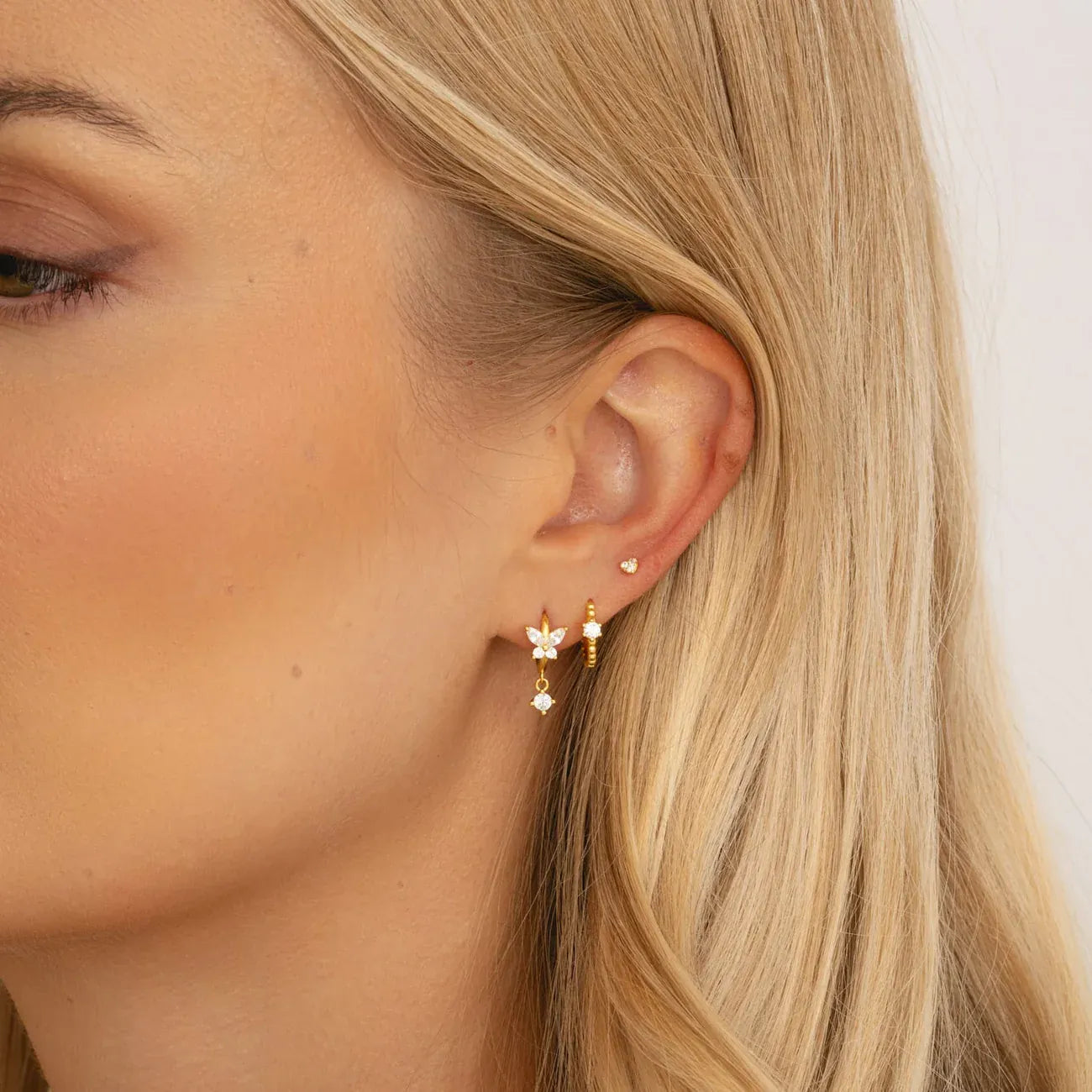 Bohomoon Stainless Steel Evelyn Butterfly Hoop Earrings