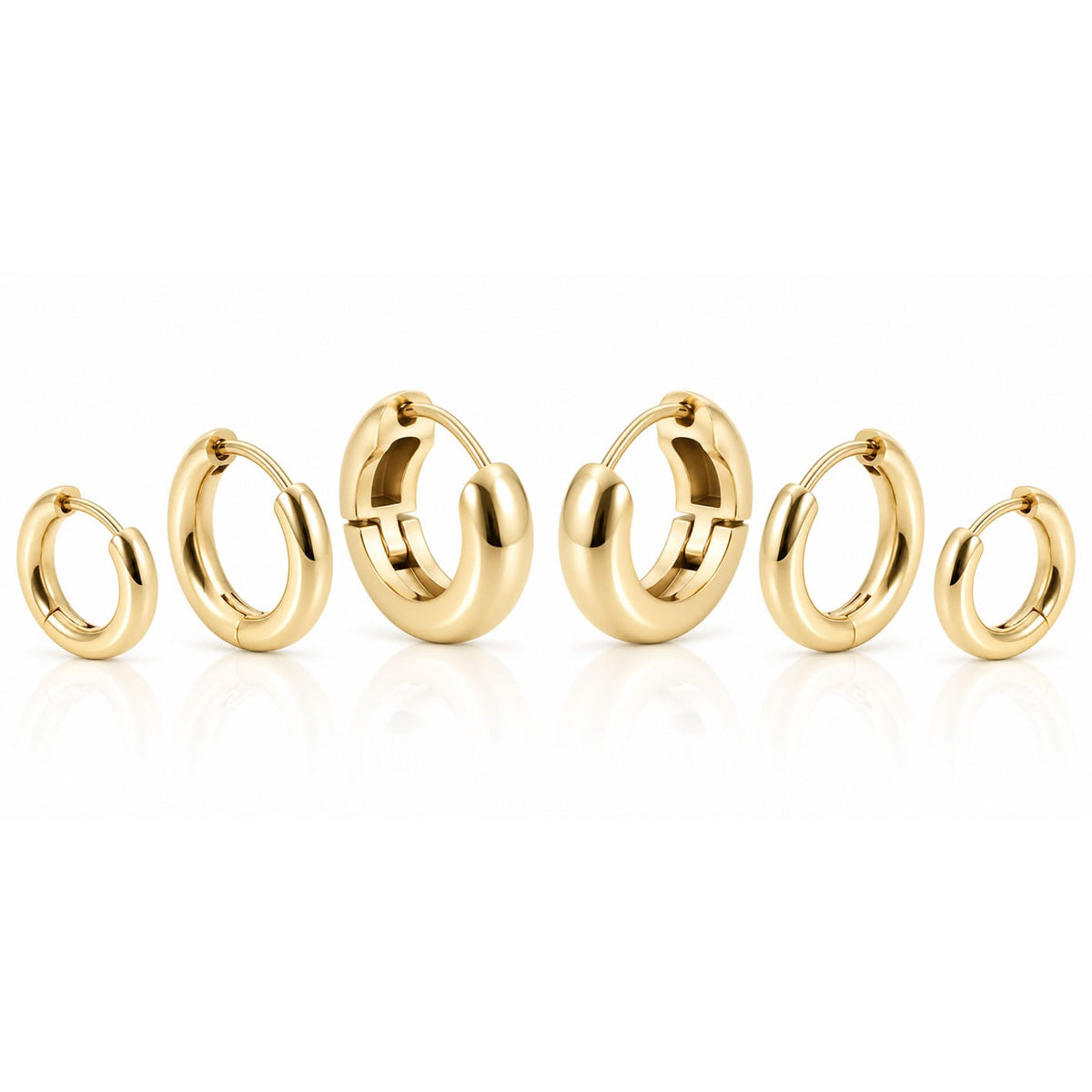 Bohomoon Stainless Steel Everyday Stack Earring Set