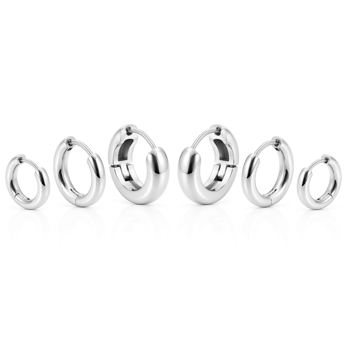 Bohomoon Stainless Steel Everyday Stack Earring Set