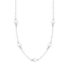 BohoMoon Stainless Steel Exquisite Pearl Necklace Silver