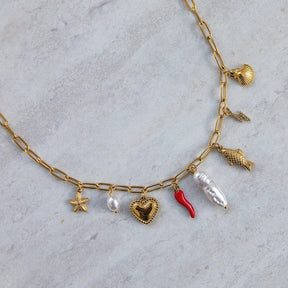 Bohomoon Stainless Steel Fiery Charm Necklace