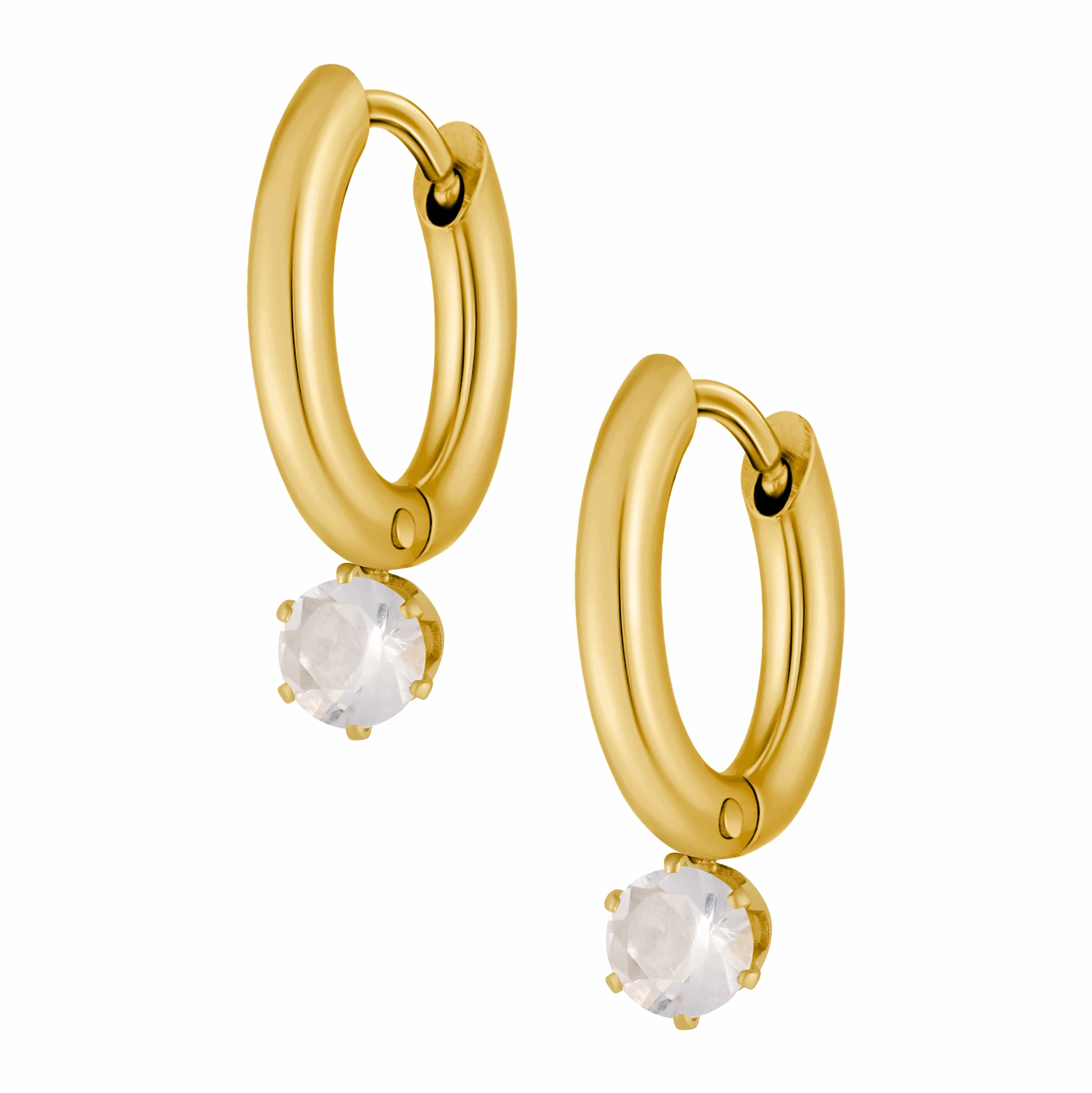 Bohomoon Stainless Steel Forever Birthstone Hoop Earrings