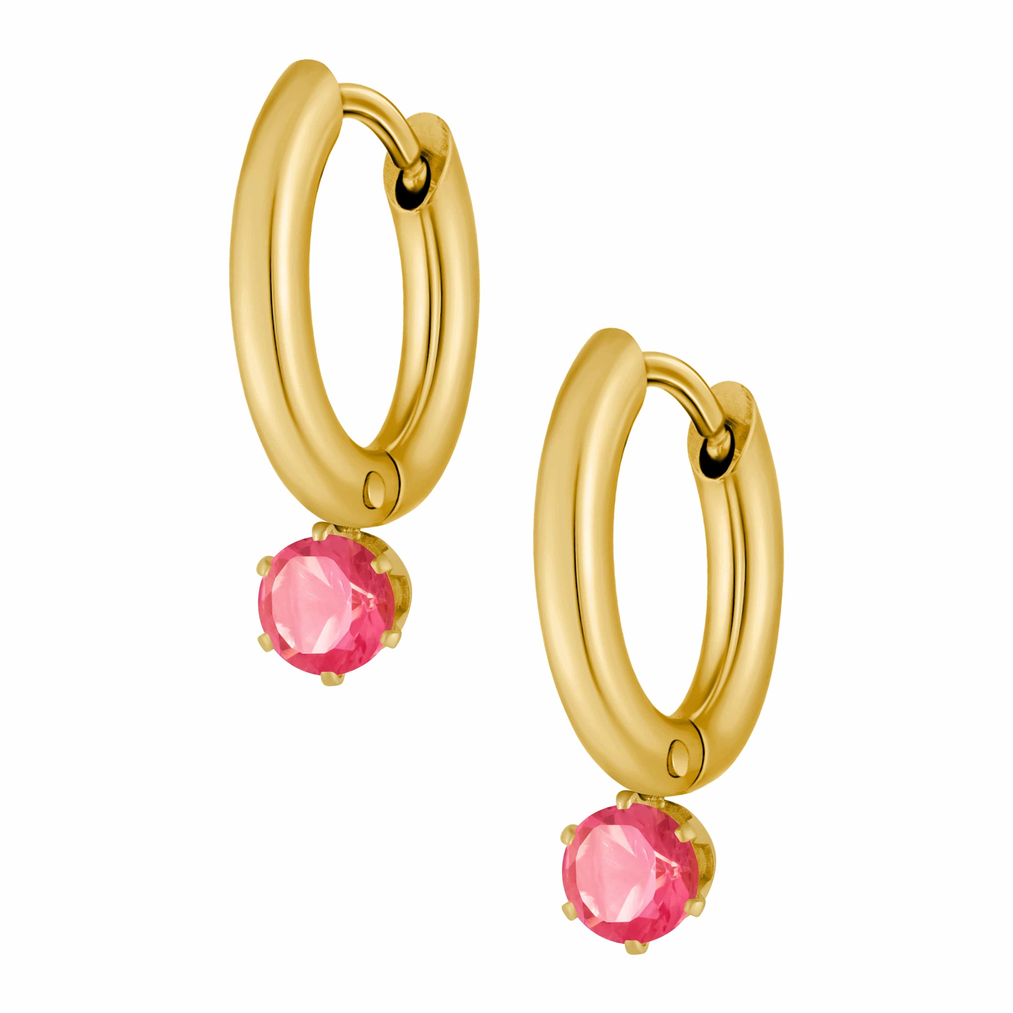 Bohomoon Stainless Steel Forever Birthstone Hoop Earrings
