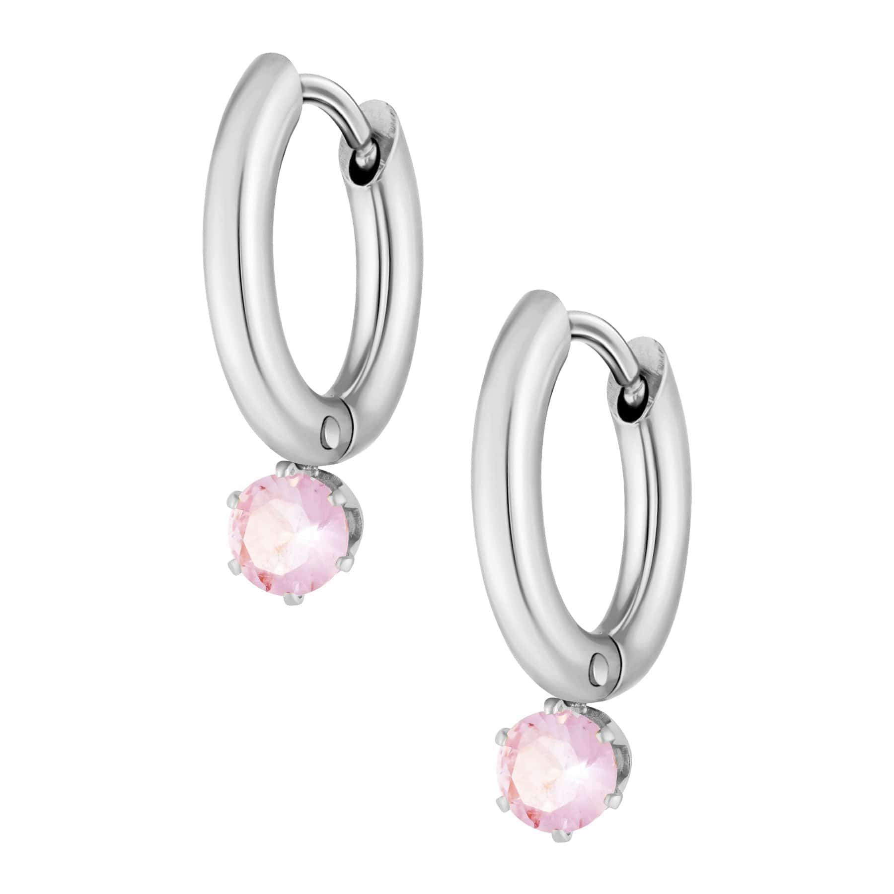 Bohomoon Stainless Steel Forever Birthstone Hoop Earrings