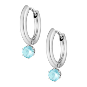 Bohomoon Stainless Steel Forever Birthstone Hoop Earrings