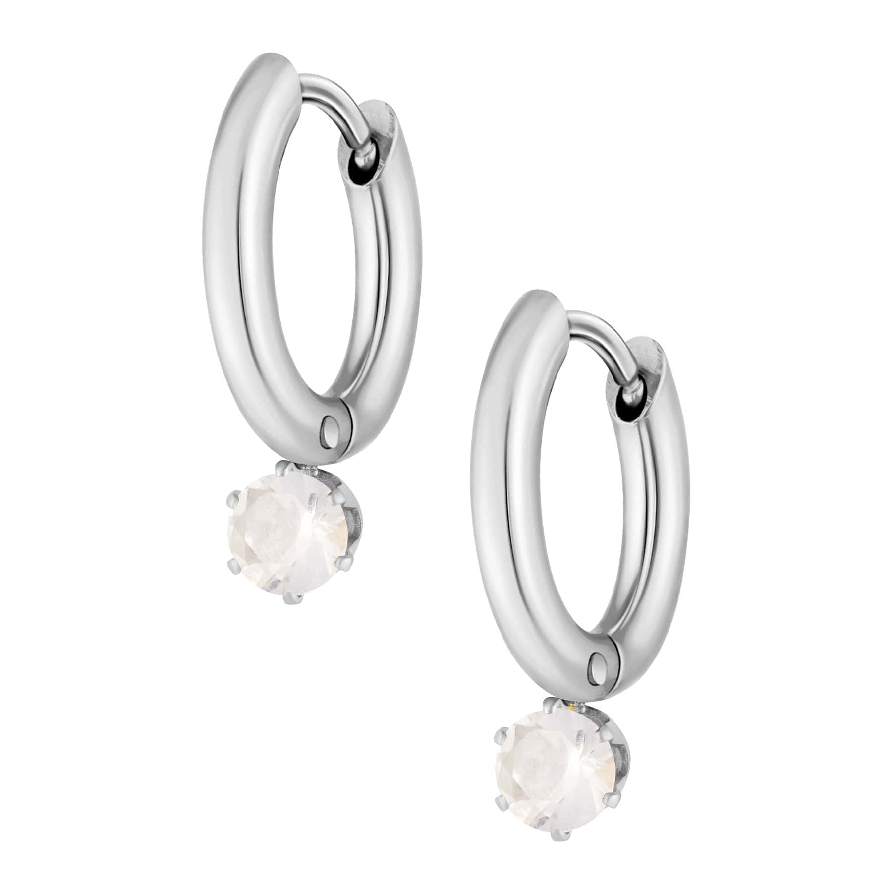 Bohomoon Stainless Steel Forever Birthstone Hoop Earrings