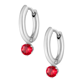Bohomoon Stainless Steel Forever Birthstone Hoop Earrings
