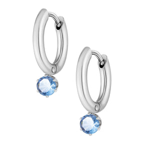 Bohomoon Stainless Steel Forever Birthstone Hoop Earrings