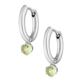 Bohomoon Stainless Steel Forever Birthstone Hoop Earrings