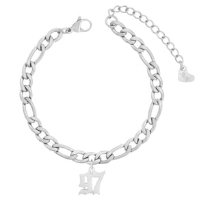 BohoMoon Stainless Steel Freedom Figaro Year Bracelet Silver / 91