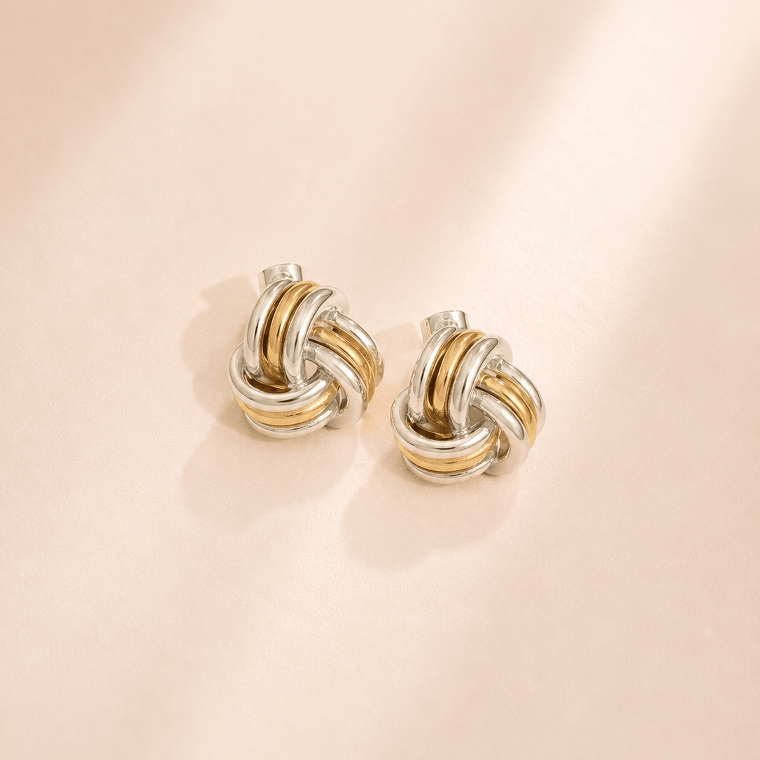 Bohomoon Stainless Steel Freedom Knot Stud Earrings