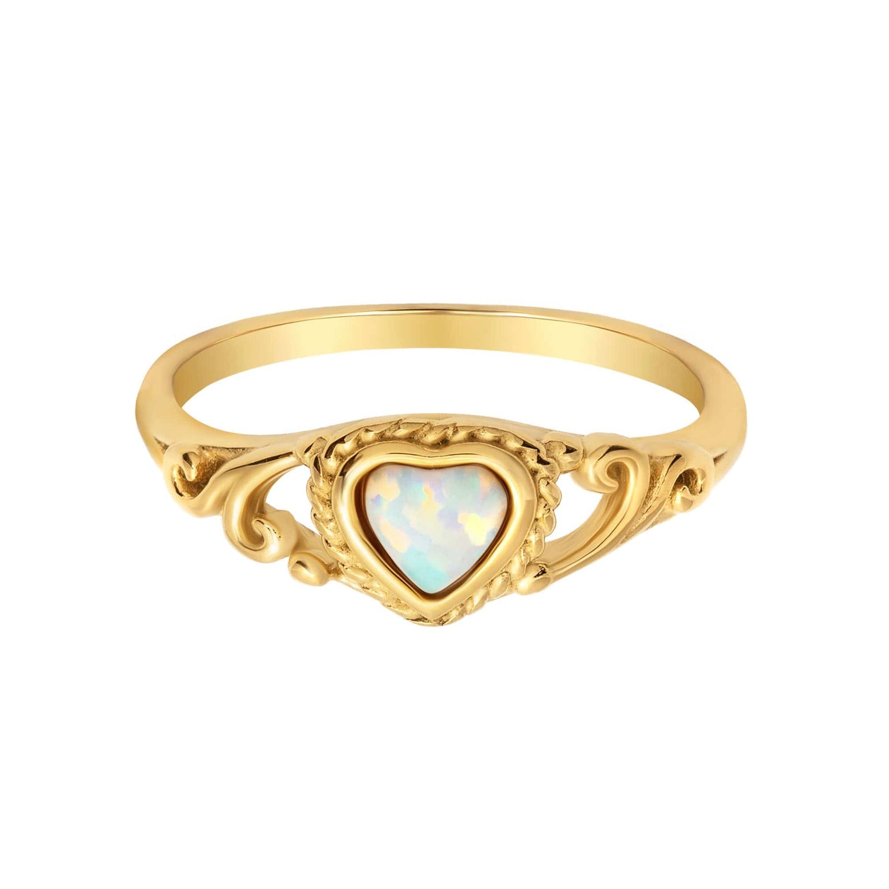 BohoMoon Stainless Steel Adeline Opal Ring Gold / US 6 / UK L / EUR 51 (small)