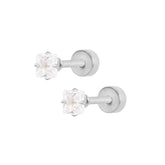 BohoMoon Stainless Steel Gabrielle Stud Earrings Silver