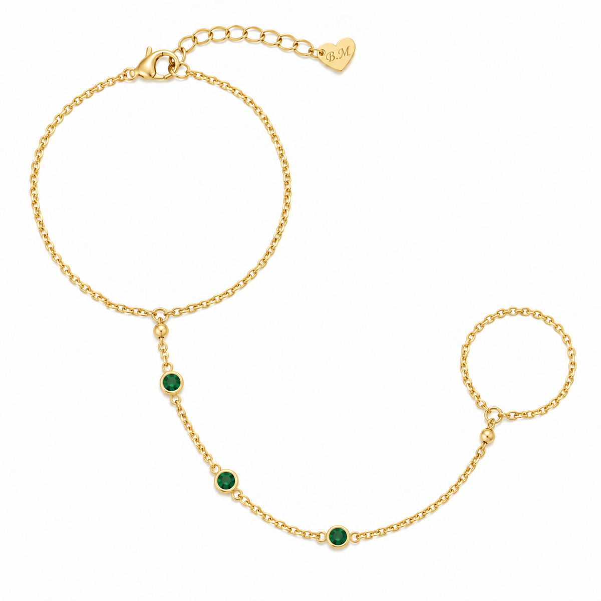 Bohomoon Stainless Steel Gaia Hand Chain Bracelet