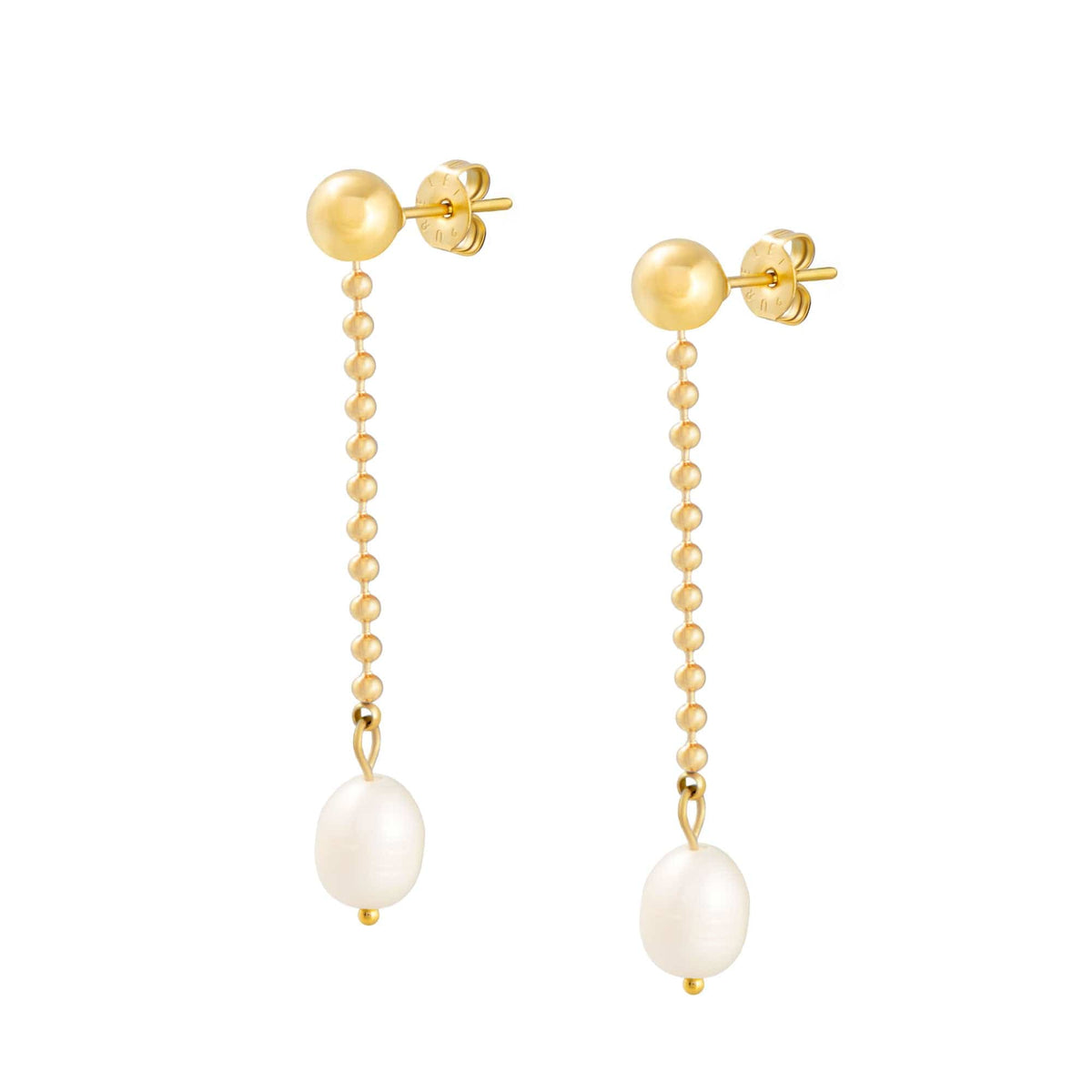 BohoMoon Stainless Steel Gold Coast Pearl Earrings Gold