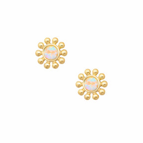 Bohomoon Stainless Steel Golden Hour Opal Stud Earrings