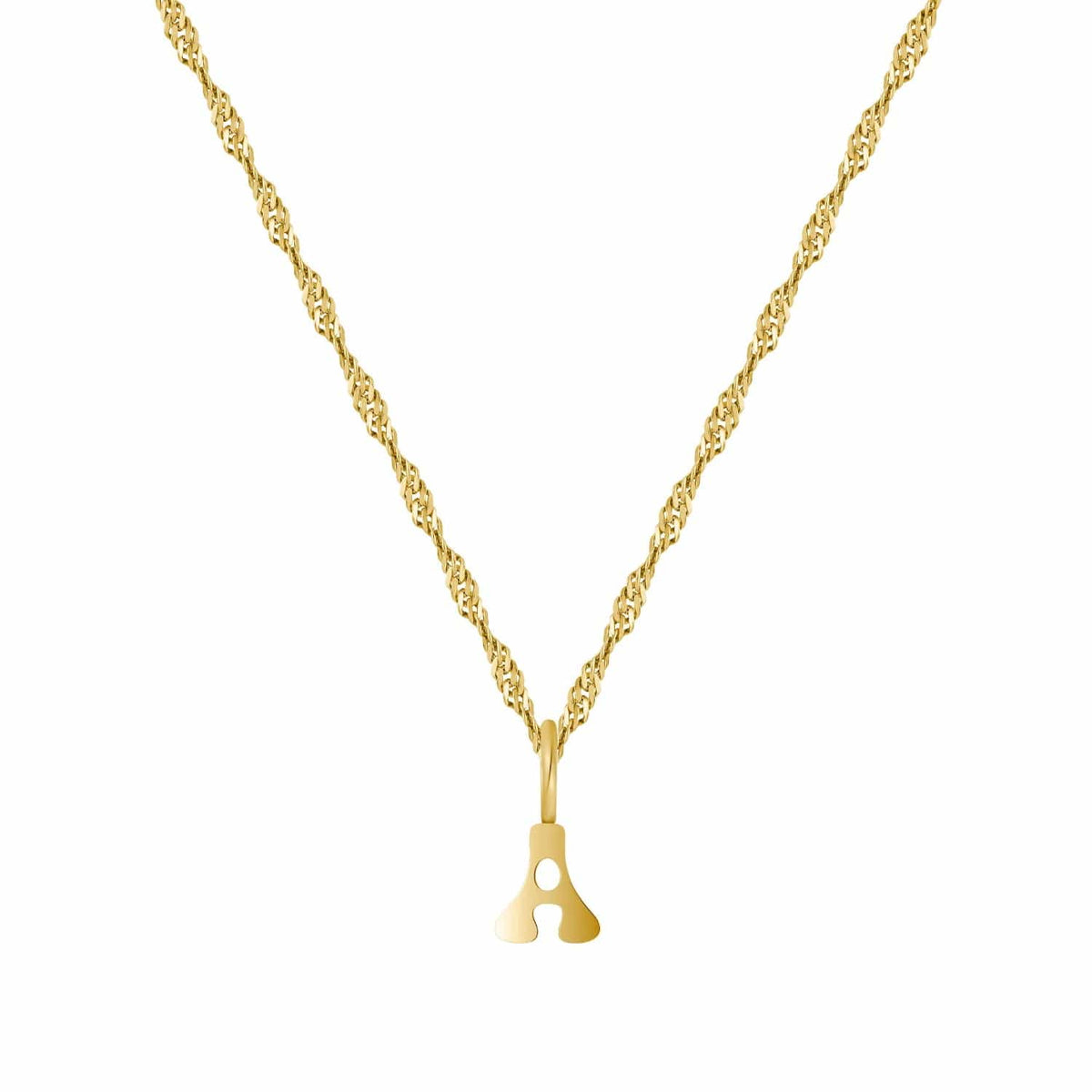 Bohomoon Stainless Steel Groovy Mini Initial Necklace