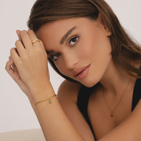 Bohomoon Stainless Steel Happy Birthday Birthstone Bracelet