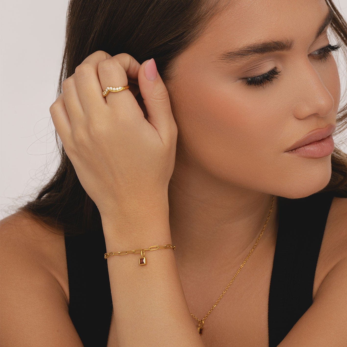 Bohomoon Stainless Steel Happy Birthday Birthstone Bracelet