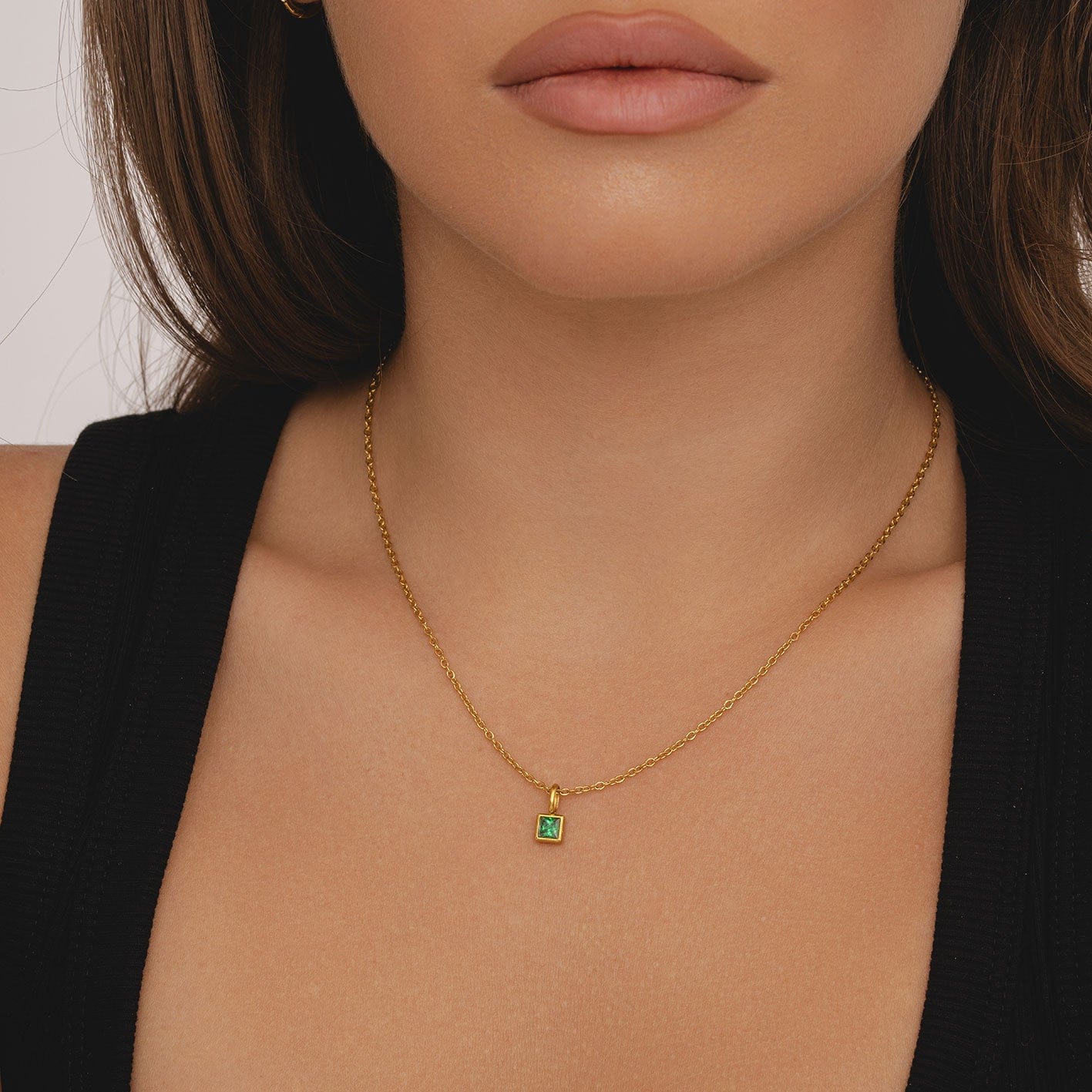Bohomoon Stainless Steel Happy Birthday Birthstone Necklace