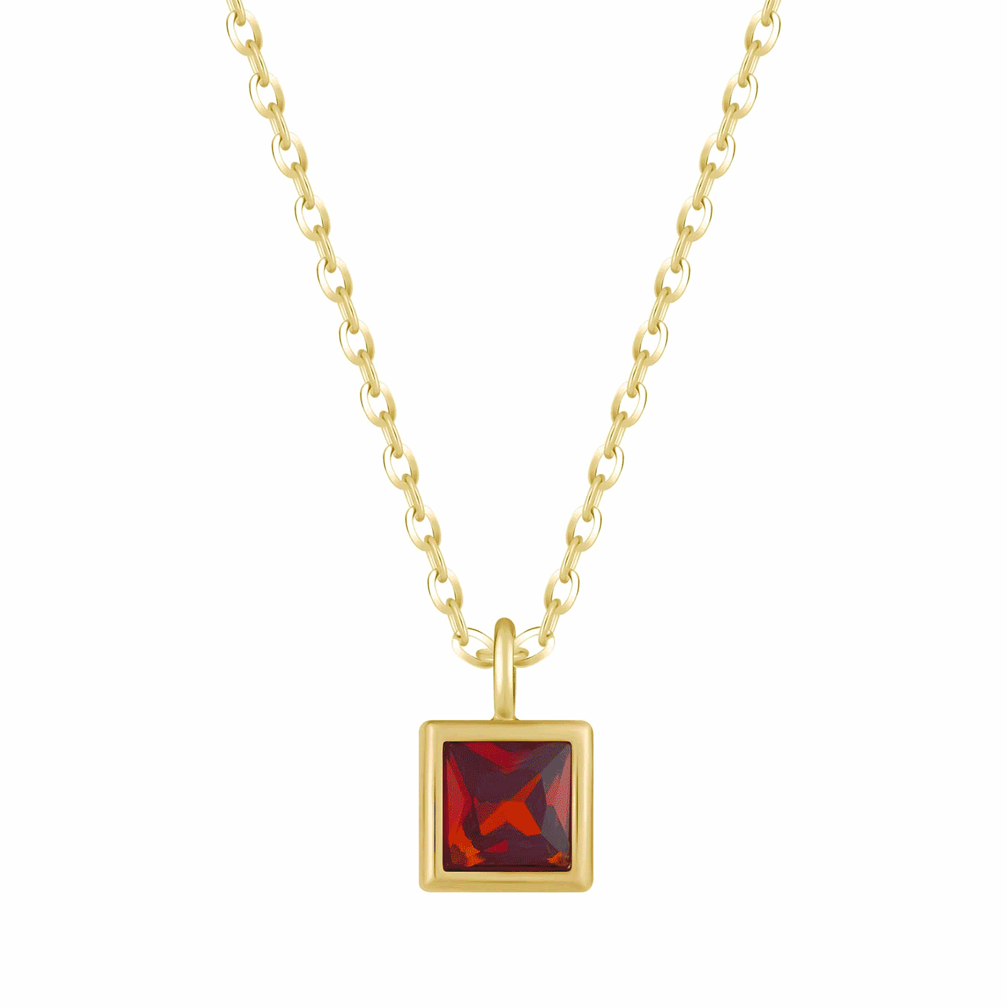 Bohomoon Stainless Steel Happy Birthday Birthstone Necklace