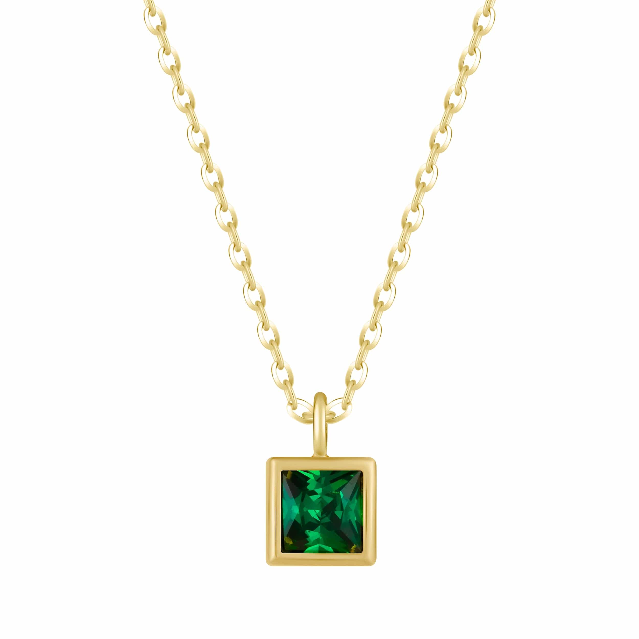 Bohomoon Stainless Steel Happy Birthday Birthstone Necklace