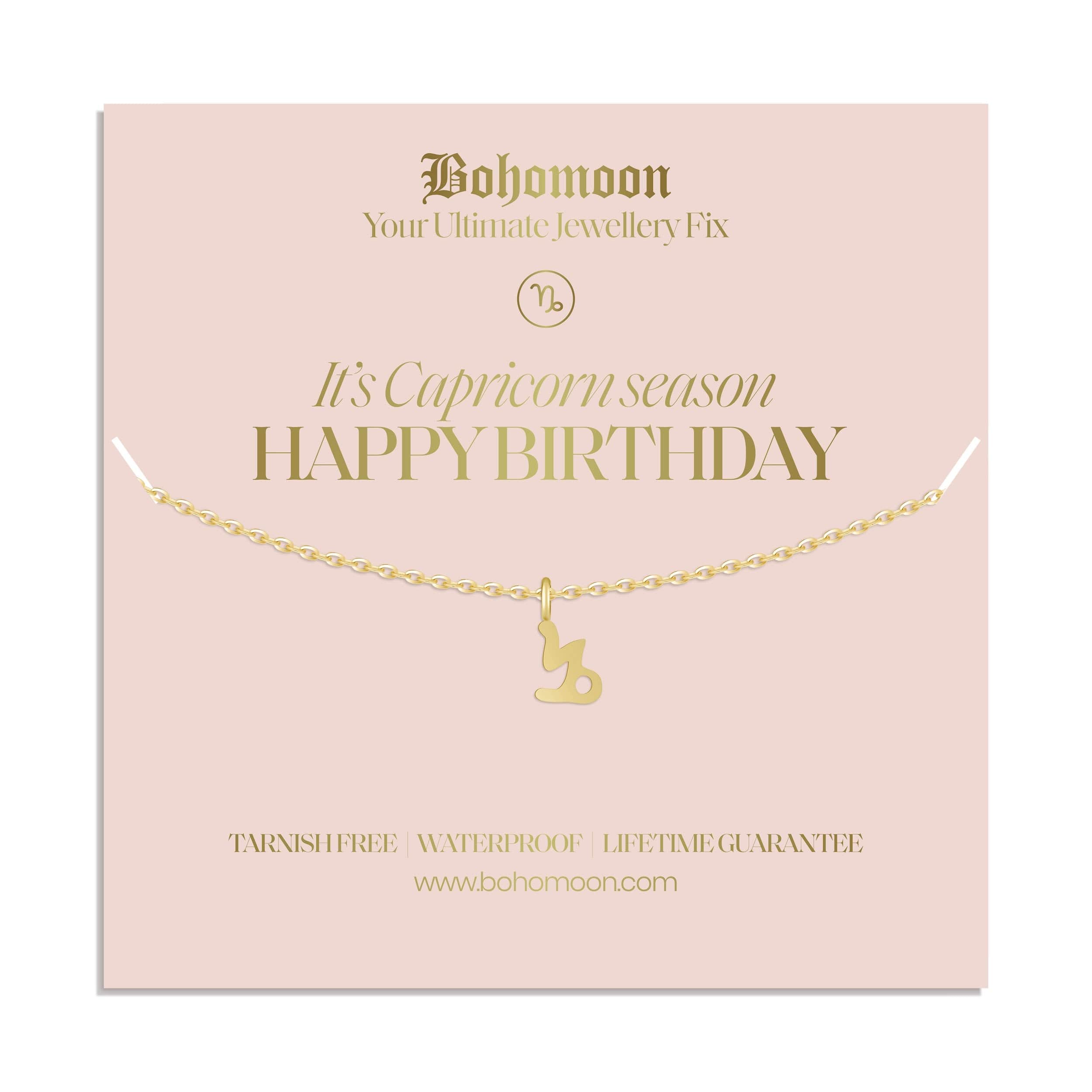 Bohomoon Stainless Steel Happy Birthday Zodiac Necklace