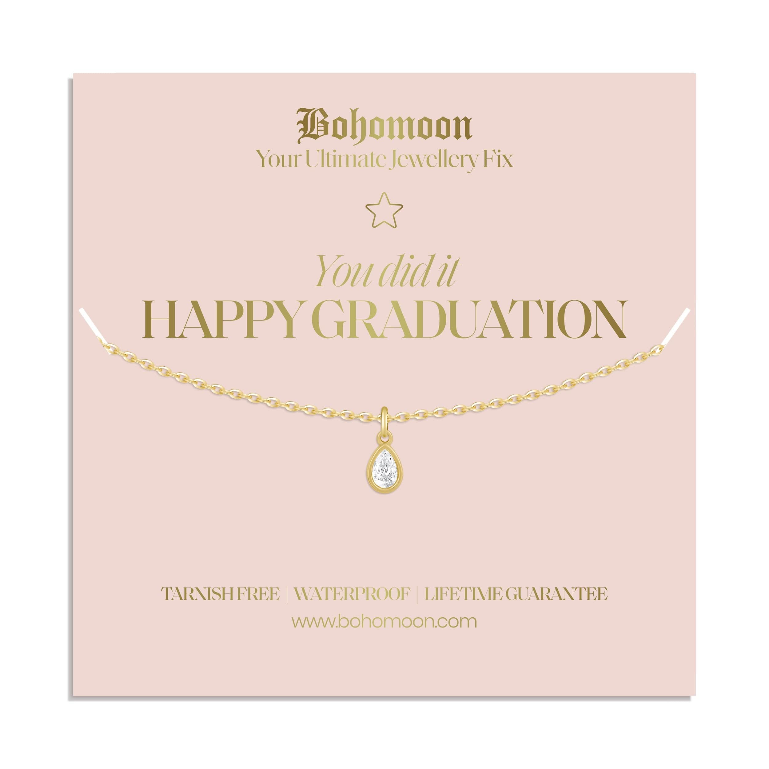 Bohomoon Stainless Steel Happy Graduation Necklace