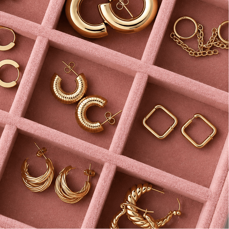 Bohomoon Stainless Steel Harper Hoop Earrings
