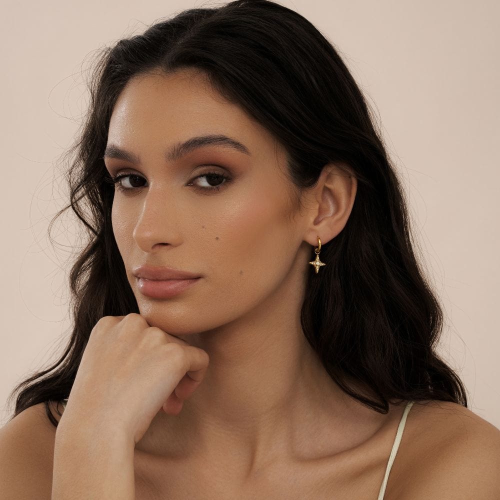 Bohomoon Stainless Steel Harriet Opal Hoop Earrings