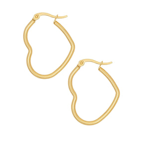 BOHOMOON Stainless Steel Heart Hoop Earrings Gold