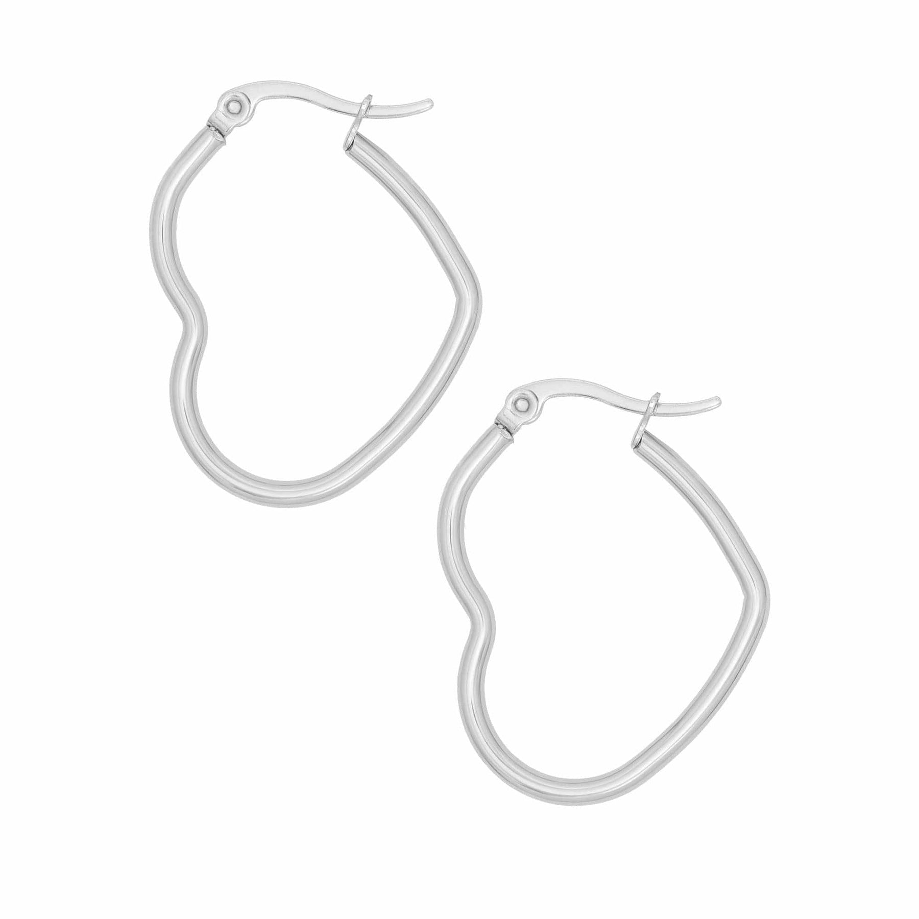 BOHOMOON Stainless Steel Heart Hoop Earrings Silver