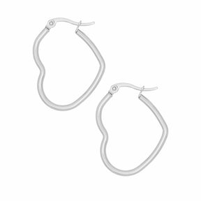 BOHOMOON Stainless Steel Heart Hoop Earrings Silver