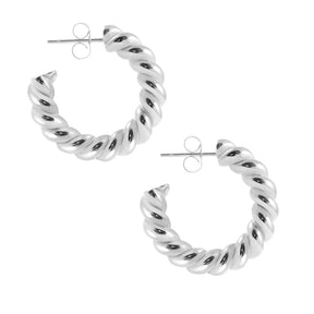 BohoMoon Stainless Steel Heather Hoop Earrings Silver