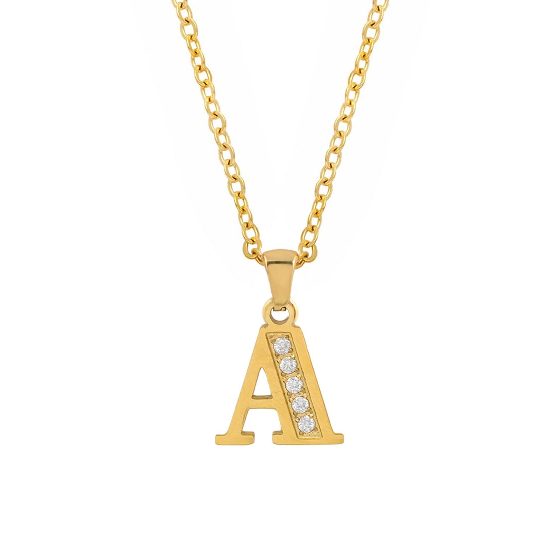 BohoMoon Stainless Steel Encounter Initial Necklace Gold / A